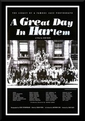Framed Vintage Style Jazz Poster «A Great Day In Harlem»; 12×18 Inches.