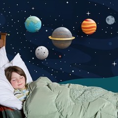4Pcs Outer Space Planets Wall Decor – 3D Planet Theme Sculptures for Kids Room,