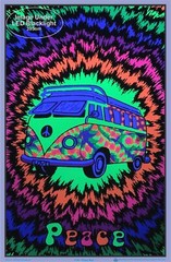 Peace Bus Flocked Blacklight Poster – 23″ x 35″
