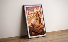 Twilight Town Kingdom Hearts Poster Retro Travel Gamer Wall Art Canvas