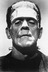Frankenstein Movie (Boris Karloff, Close-Up) 36″L x 24″W, Black and white