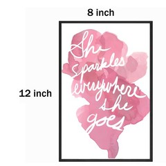 Set of 4 Framed Motivational Quotes – Pink Canvas for Women’s Rooms & Home Decor