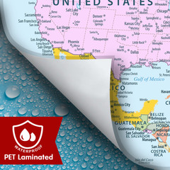 USA & World Map Poster Set 24×36 Laminated Wall Maps Geography Chart Made in USA