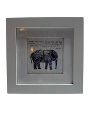 Mandala Elephant Figurative Wall Art Framed Quote Buddha White Black Print
