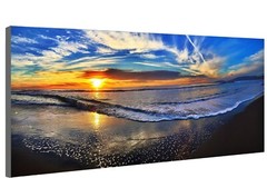 Hawaii Sandy Beach Palm Trees Tropical Paradise Sunset Art Gallery Canvas Wrap