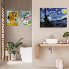 Starry Night, Vincent Van Gogh Canvas Wall art, Classic Paintings Framed Pict…