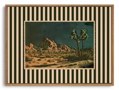 Vintage Western Desert Night Framed Wall Art Southwestern Cactus Canvas Wall …