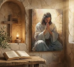 Jesus Prayer Canvas Wall Art Jesus Christ Portrait Wall Decor Picture Christi