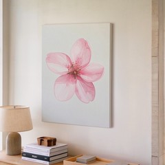 Soft Pink Flower Watercolor Canvas Delicate Botanical Art Simplicity Meets Wall