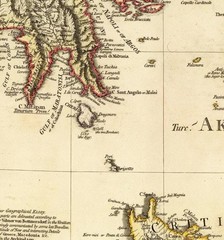 Old Map of Greece 1791 Vintage map Wall Map Print Framed