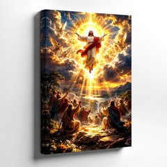 Wall Art Jesus Ascension Canvas Print Religious Christian Heaven Angels Decor