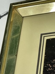 Vintage 1980’s Brass Framed Print 16×20 Matted Beach Sunset Retro Hawaii Art