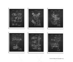 Vintage Jeep Military Vehicle Patent Prints set of 6 unframed posters wall decor