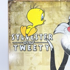 Sylvester and Tweety Frame Laminate Home decor metal poster. 16inX12.5in