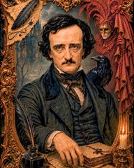 Edgar Allan Poe Gothic Horror Wall Art Print Halloween Decor 24×36 Poster