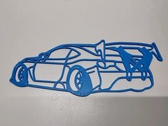 Subaru BRZ Wall Art Desk Man Cave Blue Outline Spoiler 9-1/2″ X 3-1/2″