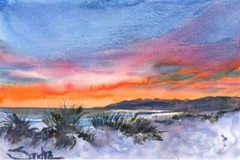 Ventura State Beach : Signed Art Print : Sandra Watercolors™ California