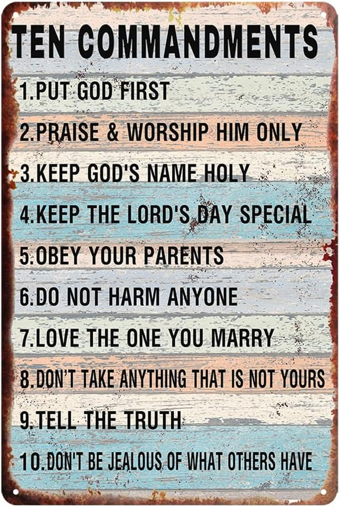 The Ten Commandments Wall Decor 10 Commandments Wall Art 10 Commandment Poster f