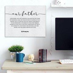 Framed Inspirational Canvas Wall Art – The Lord’s Prayer – 15×11.5 Inches