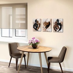 Brown and Black Wall Decor Abstract Couple Modern Paintings Canvas Prints Aes…
