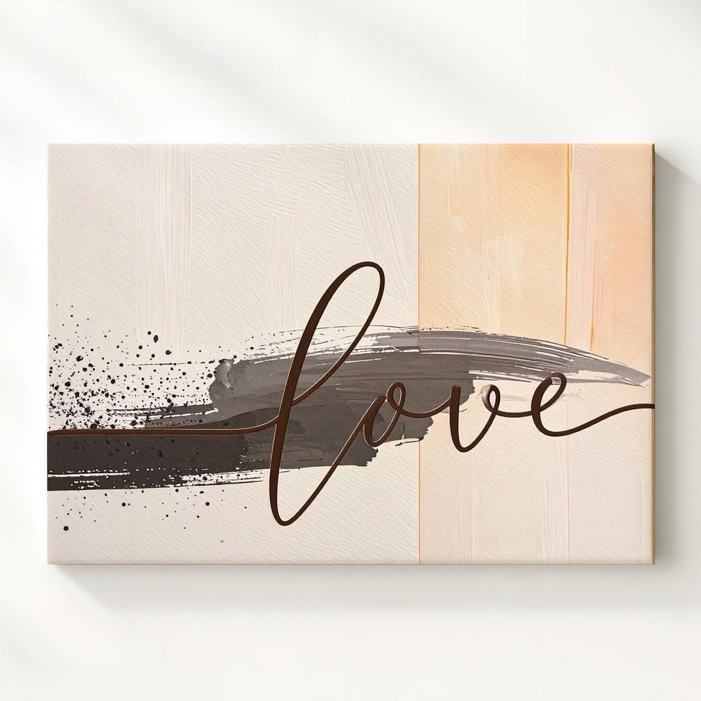 Love Script Canvasminimalist Black Cursive Handwritten Art Wall Art