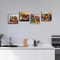 Colorful Kitchen Wall Art Farmhouse Spices Food Herbs Pictures Mason Jar Wall…