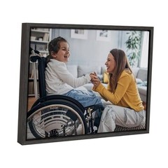 Custom Printed Framed Canvas Wall Art, 20×16 Sylvie 16″L x 20″W Dark Gray