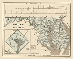 Historic State Map – Maryland Delaware – Harper 1845 – Vintage Wall Art