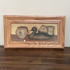 Primitive Duck Decoy Framed Print Rustic Farmhouse Country Cottage Wall Art