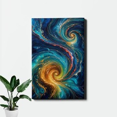 Vibrant abstract double vortex fluid art Art Print