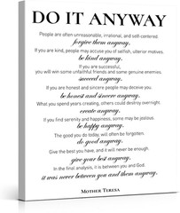 Inspirational Canvas Wall Art Motivational Do It Anyway Quote Canvas Print Po…