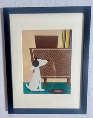 Mid Century Modern Atomic Era Dog Art Print on Canvas 4 Options