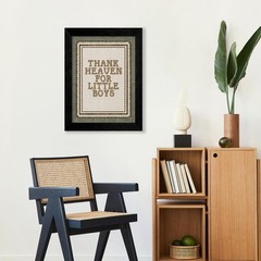 Black Framed Thank Heaven for Little Boys Wall Art 12×16 inch Boy Quotes Post…