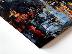 Wall Art Abstract New York City Street Skyline Rainy Night Canvas Painting Decor