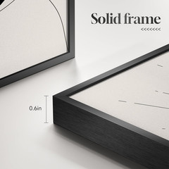 Set of 6 Framed Boho Black & White Abstract Canvas Prints for Home Decor