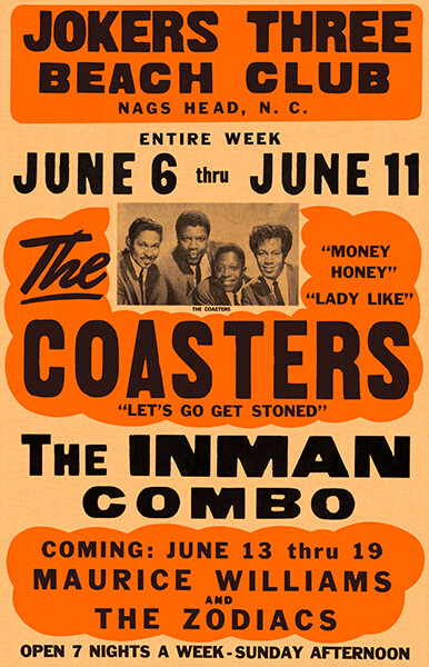 The Coasters – 1966 – Nags Head NC – Concert Poster