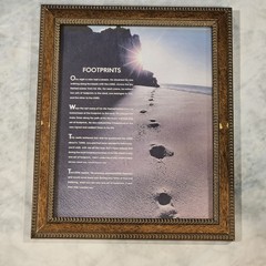 Footprints in the Sand Poem Framed Wall Art Christian Religious Decor