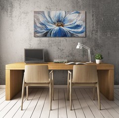 Flower Canvas Wall Art for Living Room Large White Blue Flower Picture Giclee…