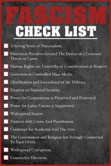 FASCISM CHECK LIST 24×36 POSTER FUNNY WALL DECOR NATIONALISM POLITICS USA RED!!!