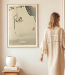 Monkey Reaching for the Moon by Ogata Gekko Japanese Sumi-E Wall Art