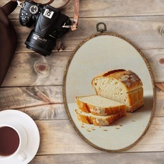 Sourdough Baking Oval Wall Art Decor, Rustic Kitchen Oval Framed Canvas Art P…