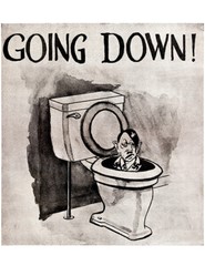 Going Down! – Hitler Toilet – 1940’s – World War II – Propaganda Poster