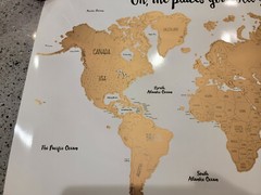 Gold Scratch off Water Color Map of the World Travel Wall Poster Large 16 x 24