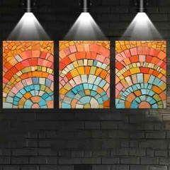 3pcs Charming Colorful Abstract Color Blocks Wall Art Canvas Unframed/Framed