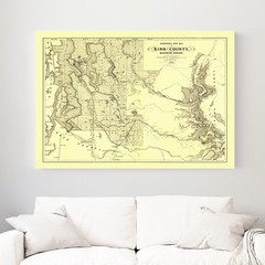 Old Map of King County, WA 1888 – Vintage Washington Art
