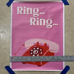 Pink Phone Ring Ring Abstract ✅ Poster Wall Art Canvas Print Decor ✅ 12×18 inch