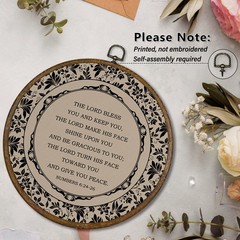 Vintage Flower Christian Numbers 6:24-26 Wall Art Decor, Bible Verse Round Wo…