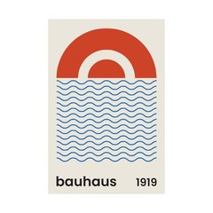 Modern Bauhaus Exhibition Poster Mid Century Wall Art Museum Print Home Décor