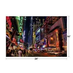 Times Square Theater District New York City Neon at Night Photo Photograph Cool