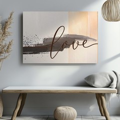 Love Script Canvasminimalist Black Cursive Handwritten Art Wall Art